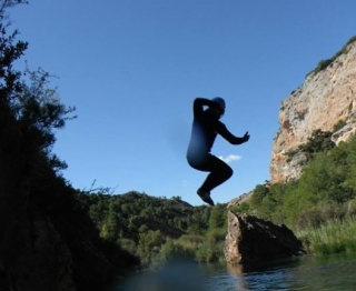  Jumping into the river 